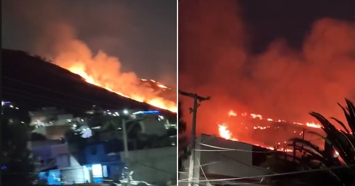 Incendio de grandes dimensiones en Loma de Tepeolulco, Ecatepec